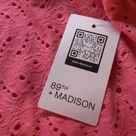 89th & Madison NWT Eyelet Blouse 1X Perfect Fashion Pink - Picture 11 of 12